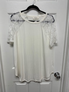 Zenana White Lace Shirt