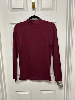 Zenana Garnet Long Sleeve Mock Neck