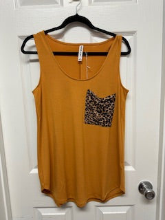 Zenana Leopard Pocket Tank