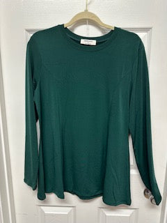 Zenana Long Sleeve Dark Green Shirt